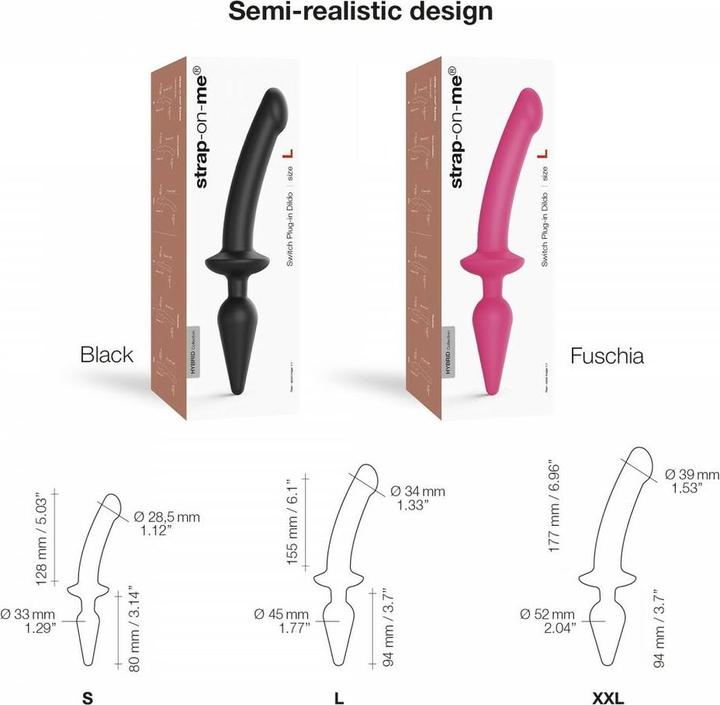 Actual product image Strap-on-me Switch Plug-In Dildo (XXL)