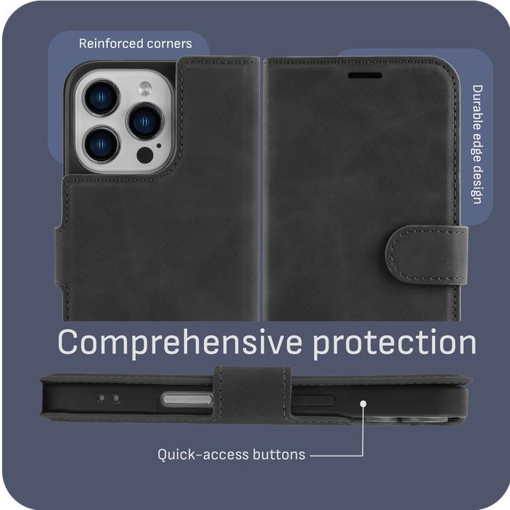 Produktbild Cazy Premium-Geldbörsen-Etui, Magnetisches Geldbörsen-Etui, Kartenfächer, Ständer (Apple iPhone 16 Pro Max)