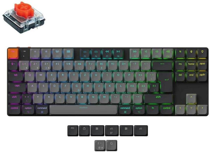 Actual product image Keychron Gaming-Tastatur K1 QMK Version 6 Red Switch (CH, Cable, Wireless)