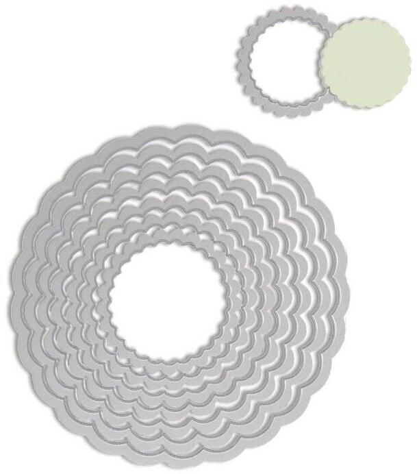 Actual product image Sizzix Framelits punching templates set circles scallop, 8 pieces