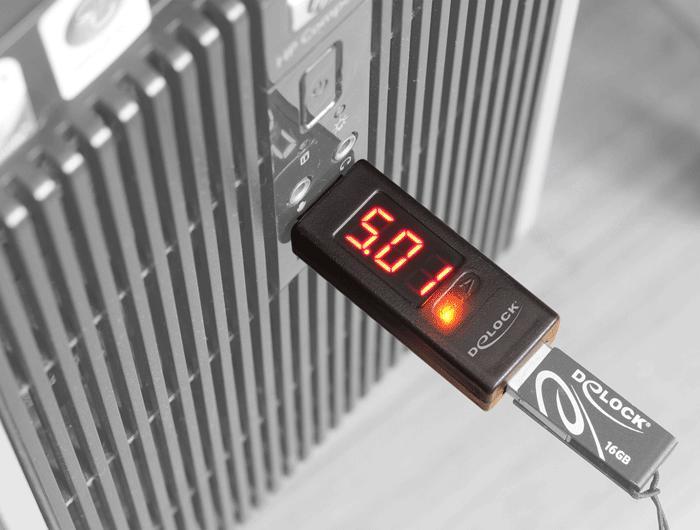 Image du produit Delock Adaptateur d'ampèremètre USB avec affichage LED (USB 2.0, 2.20 cm)