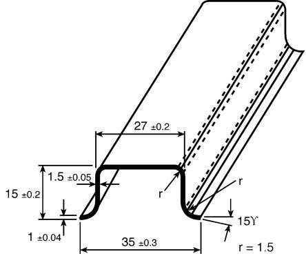 Produktbild RS PRO Hutprofil 35x15mm 2,0m glatt