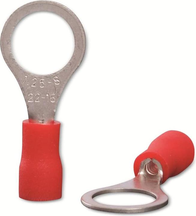 Quadrios 22C444 Ring cable lug cross-section (max.)=1.5 mm² hole-Ø=8.5 mm Partially insulated Red 1 set