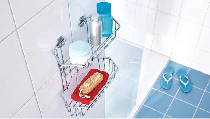 Actual product image tesa BAATH+ shower basket incl. adhesive solution without drilling