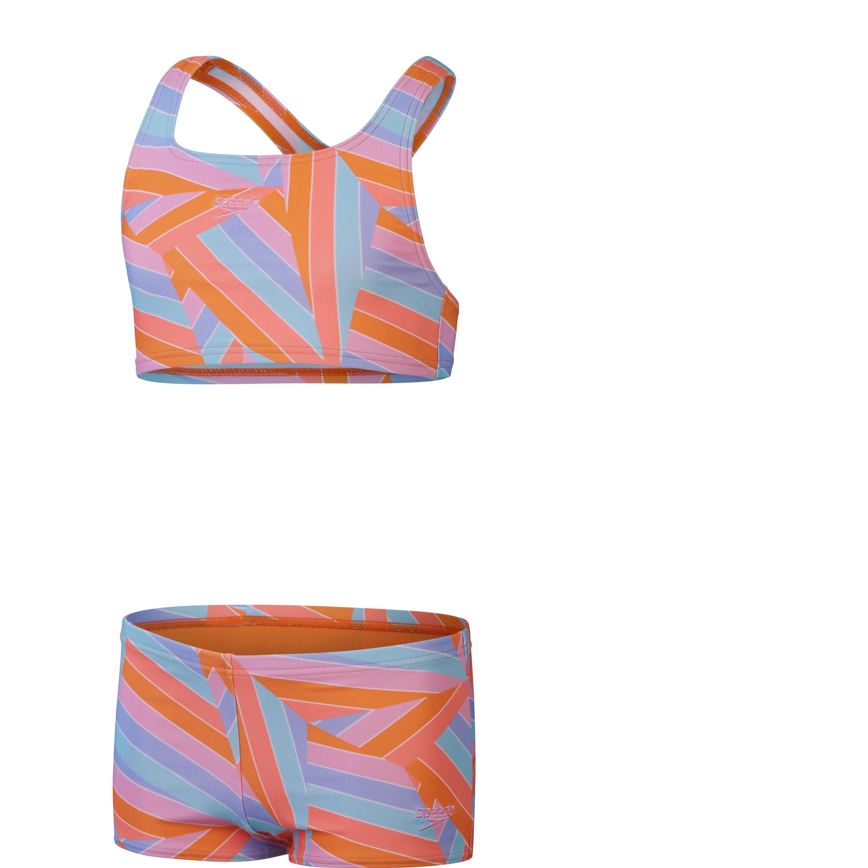 Speedo, Mädchen, Badeanzug, Allover 2 piece Boyleg Short, Pink, (10)
