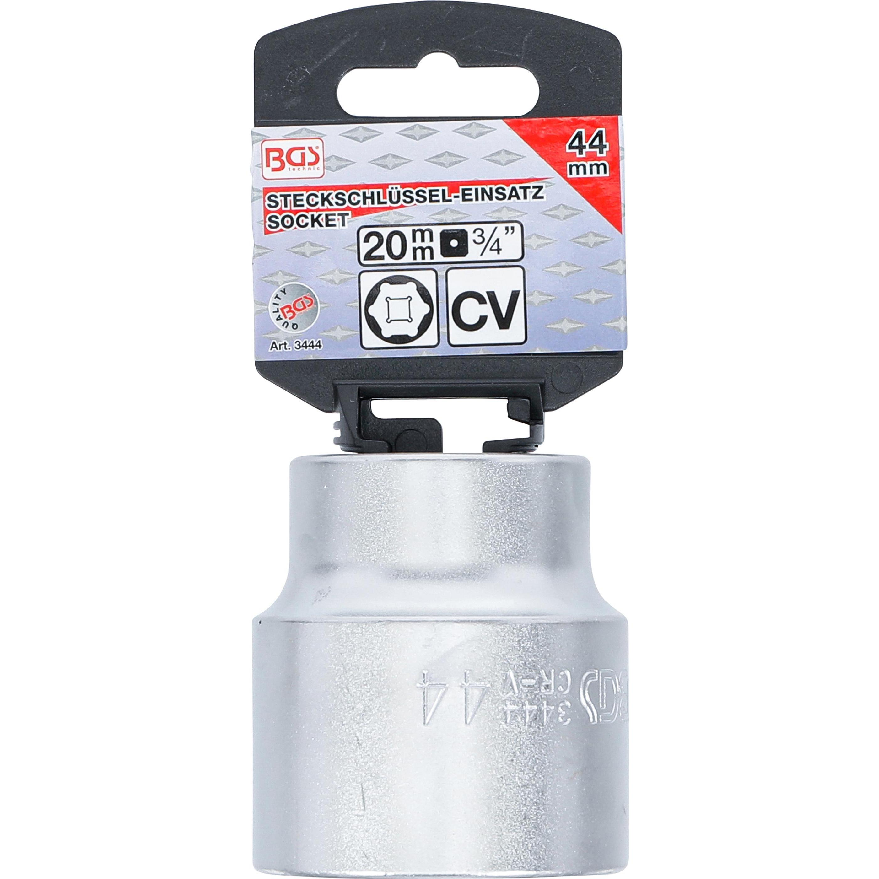 Thumbnail - BGS, Steckschlüssel + Stecknuss, Steckschlüssel-Einsatz Sechskant Antrieb Innenvierkant 20 mm (3/4") SW 44 mm (44 mm)