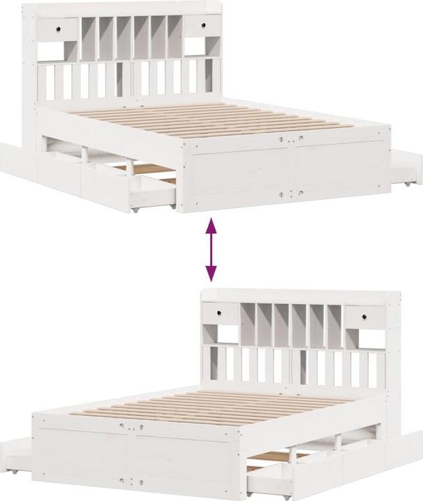 Produktbild vidaXL Bett mit Regal (140 x 200 cm)