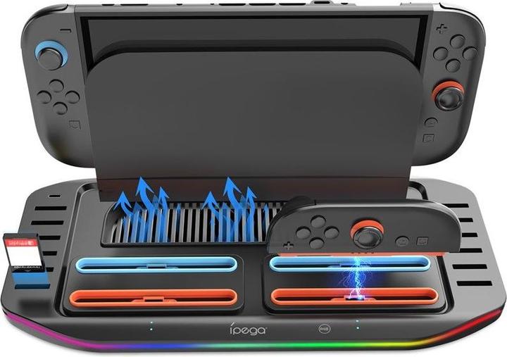 iLike iPega SW2210 Multifunctionele Oplaad-RGB-standaard voor Nintendo Switch 2 Zwart (Schadeverpakking) (Switch)
