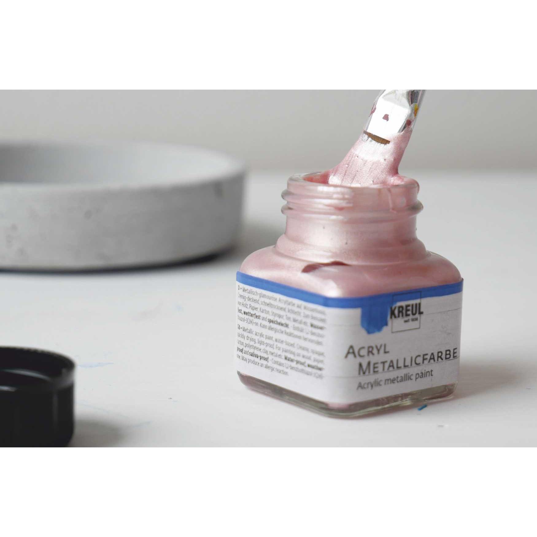 Thumbnail - Kreul, Künstlerfarbe + Bastelfarbe, Acryl Metallicfarbe, cremig deckend, 20 ml (Roségold, 20 ml)