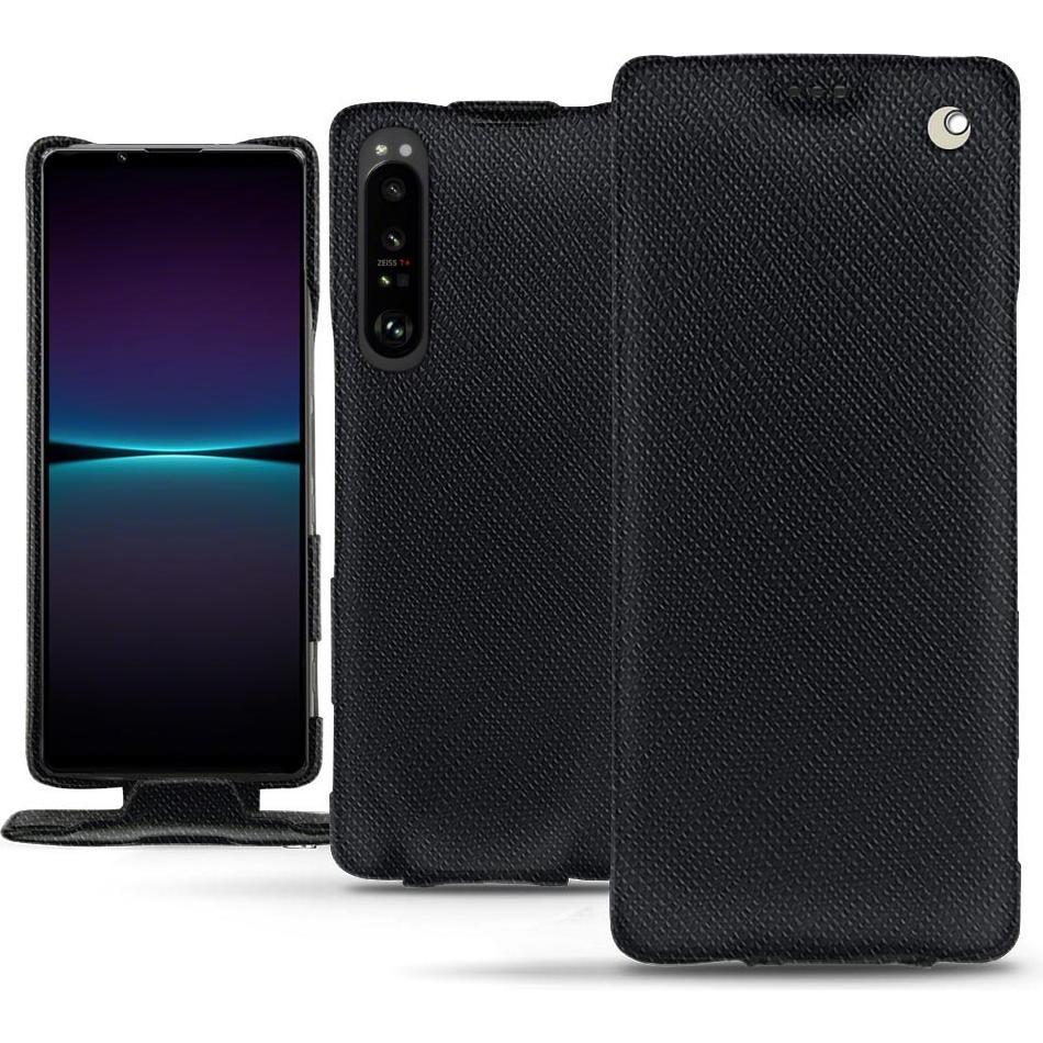 Noreve Lederschutzhülle vertikal (Sony Xperia 1 IV), Smartphone Hülle, Schwarz