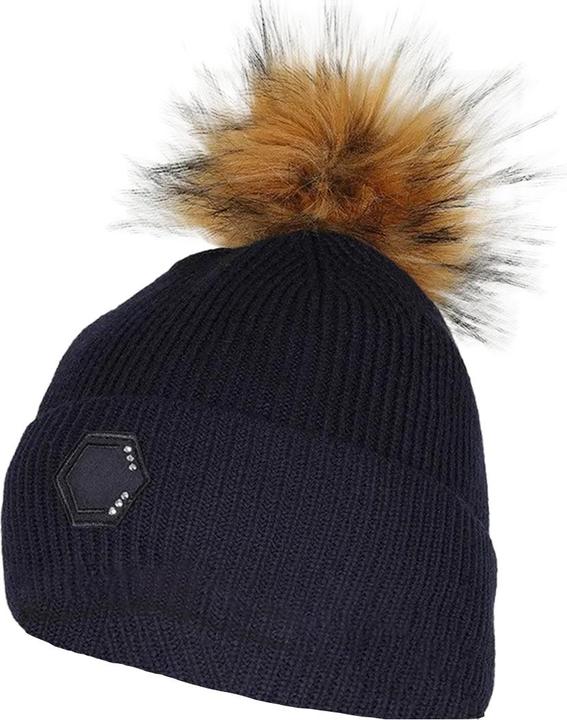 Actual product image Coldstream Womens/Ladies Hawick Crystal Suede Patch Bobble Beanie