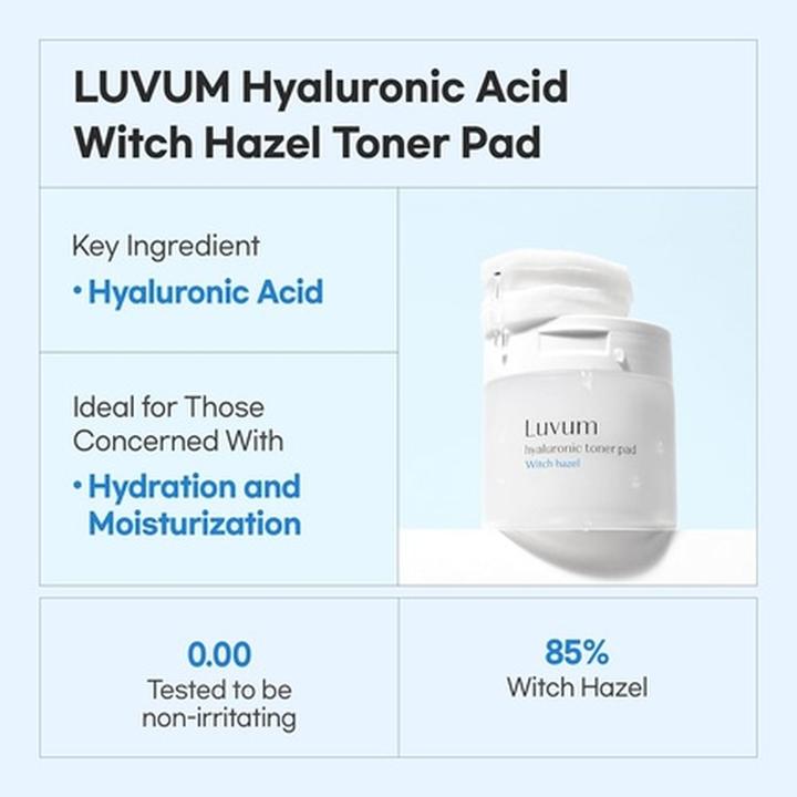 Actual product image Luvum Witch Hazel Hyaluronic Toner Pads (Cleansing mousse)