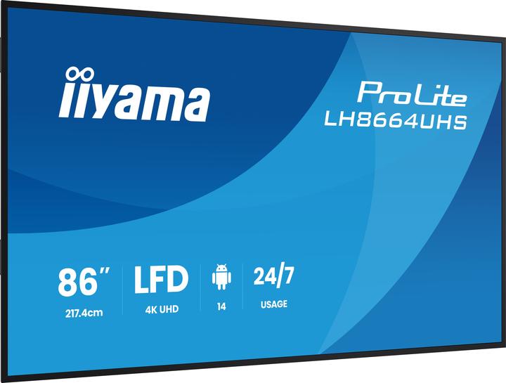 Image du produit iiyama 86" 3840x2160, UHD IPS panel, Haze 25% 5 (3840 x 2160 pixels, 85.60")