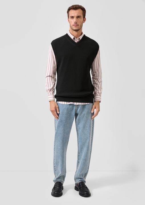 Image du produit s.Oliver Strickpullunder Weicher Strickpullunder mit V-Ausschnitt und Rippblende (M)