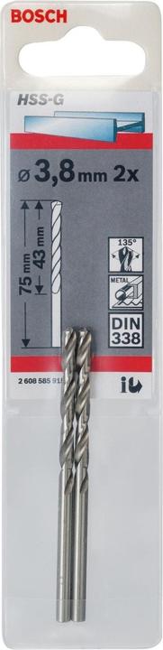 Produktbild Bosch Professional Zubehör Metallbohrer HSS-G (3.8 mm)