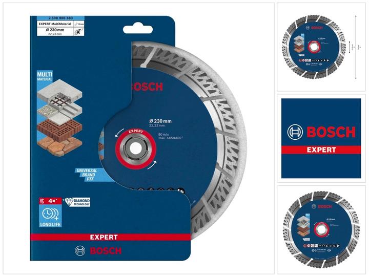 Immagine prodotto Bosch Professional Zubehör Dischi diamantati EXPERT MultiMaterial, 230 x 22,23 x 2,4 x 15 mm