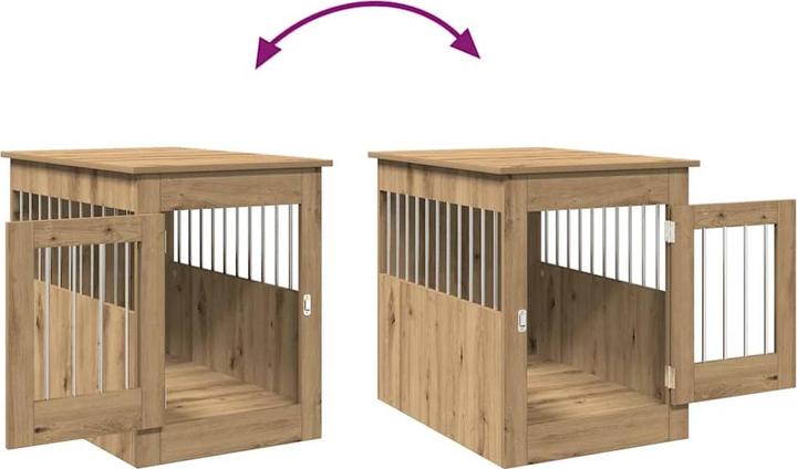 Actual product image vidaXL Dog cage in furniture style Artisan oak 55x80x68 cm wood-based material