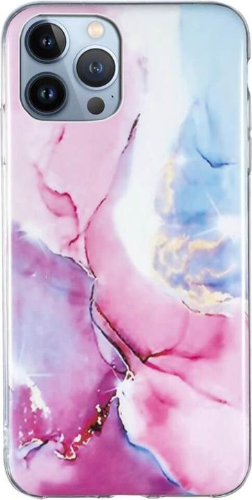Actual product image Cover-Discount iPhone 15 Pro Max - Silicone Rubber Case Rose Marble (Apple iPhone 15 Pro Max)