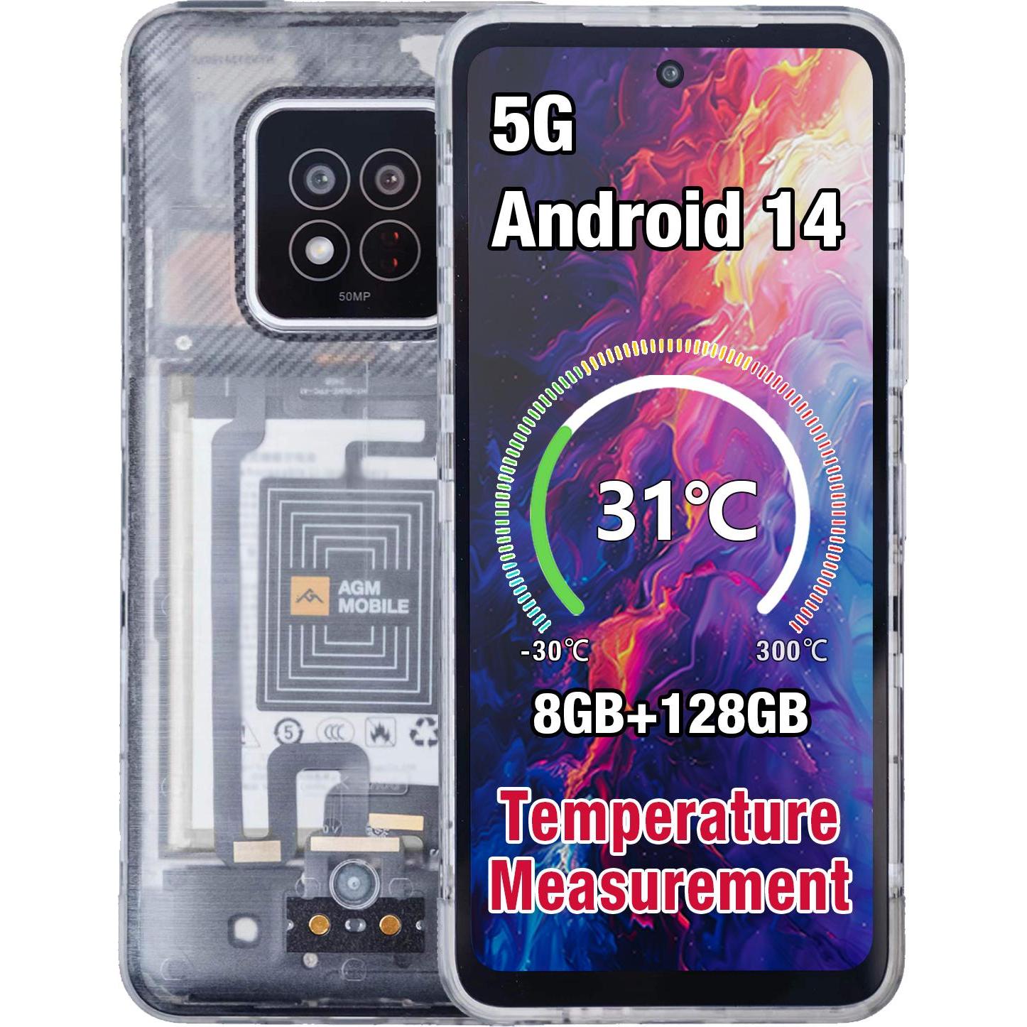 Bea-Fon AGM MOBILE X6 Phantom 8+128GB Outdoor Smartphone 5G (128 GB, Schwarz, 6.78