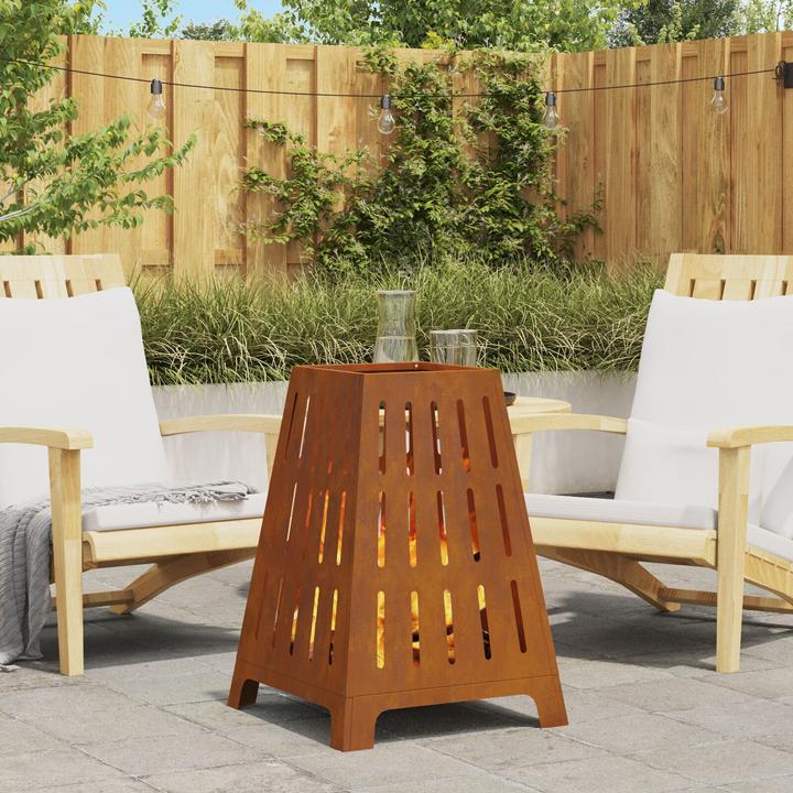 Produktbild vidaXL Feuerschale Quadrat 50x50x70 cm Wetterstahl (50 cm)