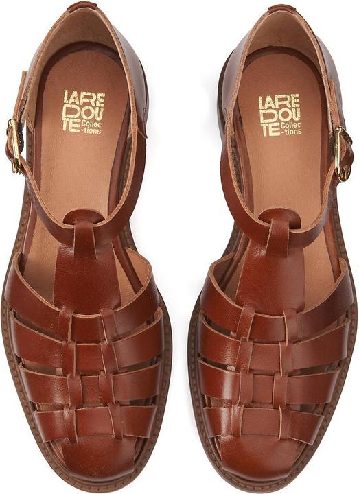 Actual product image La Redoute Collections Leather sandals with a flat heel (40)