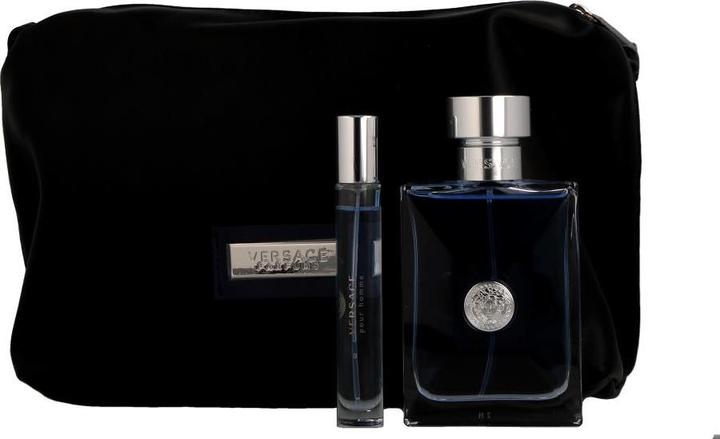 Versace Pour Homme by Gift Set -- 3.4 oz Eau de Toilette Spray + 0.3 oz Mini EDT Spray in Pouch (Parfum Set)