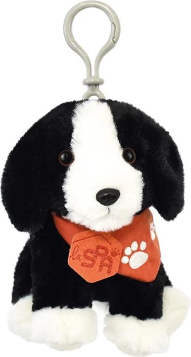 Image du produit Doudou et Compagnie Porte-clés Chien noir et blanc, 13cm (MQ6) **