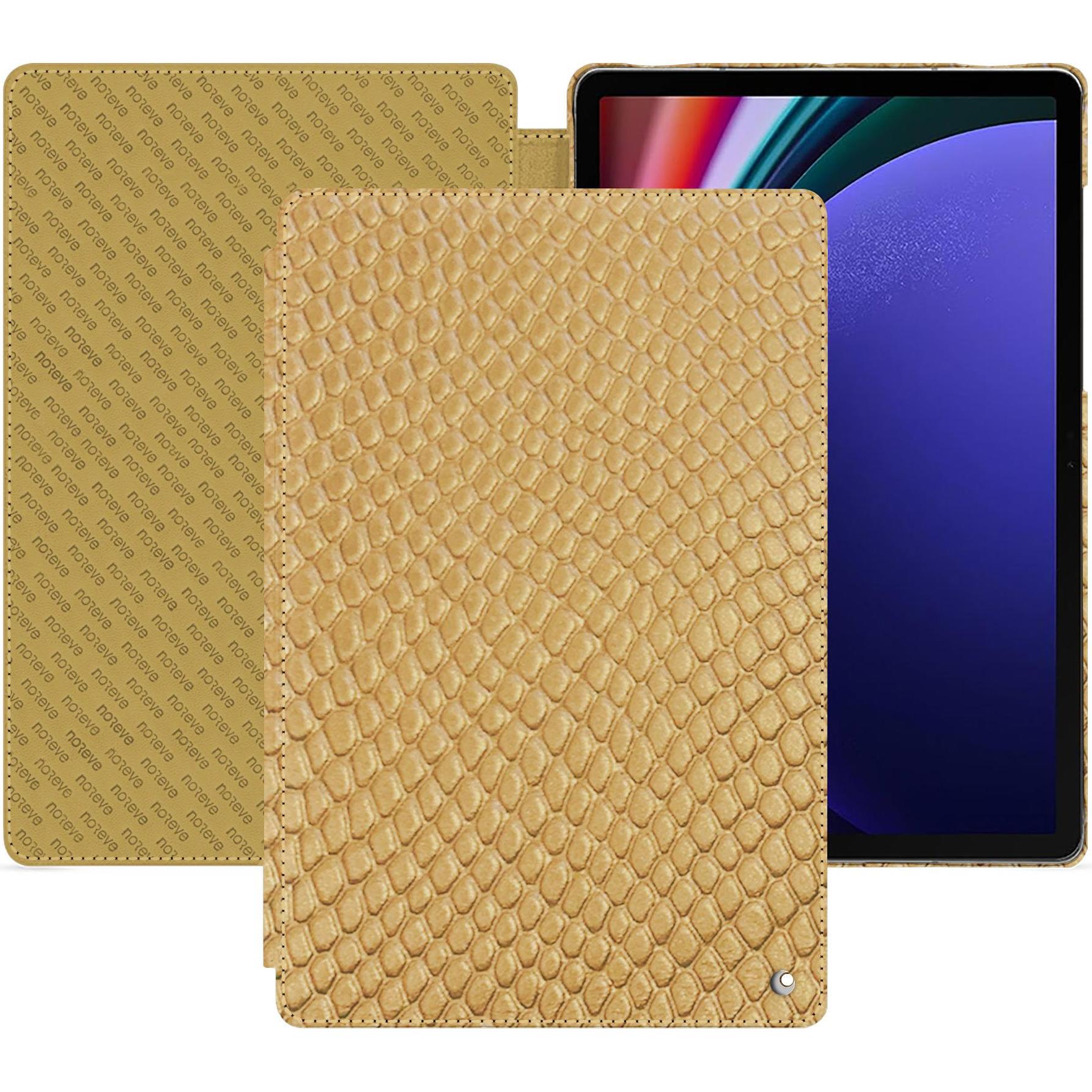 Noreve Lederschutzhülle horizontal (Galaxy Tab S9+), Tablet Hülle, Beige