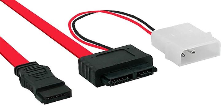 Image du produit InLine Câble SATA Slimline SATA mâle 13pins 7+6 vers SATA + courant 0.4m (40 cm, SATA)