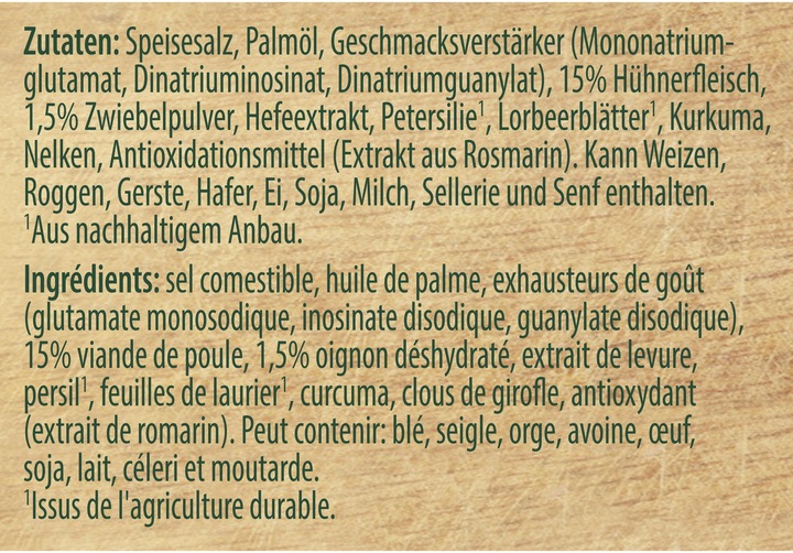 Valori nutrizionali e ingredienti Knorr Brodo di pollo