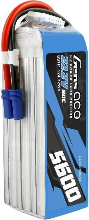 Produktbild Gens Ace LiPo Pack 5600mAh 22,2V 80C 6S1P(EC5) (22.20 V, 5600 mAh)