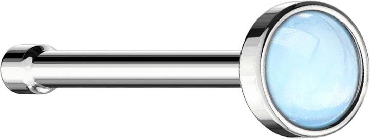 Actual product image Star Piercing Nasenstecker gerade silber mit Epoxidstein blau (without brass, Surgical steel 316L)