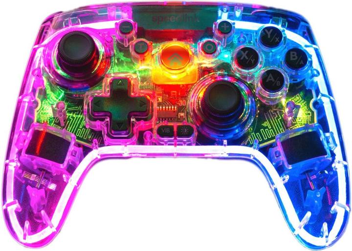 Produktbild Speedlink RAIT NX RGB Gamepad - Wireless/Wired - for PC/Android/Switch OLED/Lite, clear transparent (Android, PC, PS3, Switch Lite, Switch OLED)