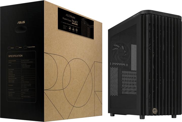 Produktbild ASUS Case PROART PA401 WOOD MESH PWM BLACK (ATX)