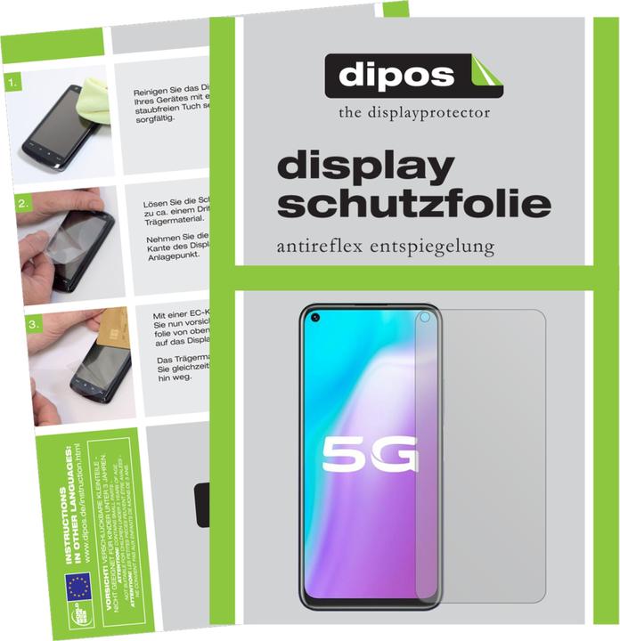 dipos I 2 X Pellicola protettiva trasparente compatibile con TCL 10 Pro pellicola protettiva (volutamente più piccola del vetro, poiché questo è curvo