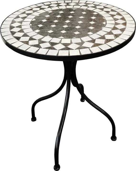 Actual product image Mojawo Mosaic table Balcony table Garden table round Ø60xH70 cm Anthracite/grey (60 cm)