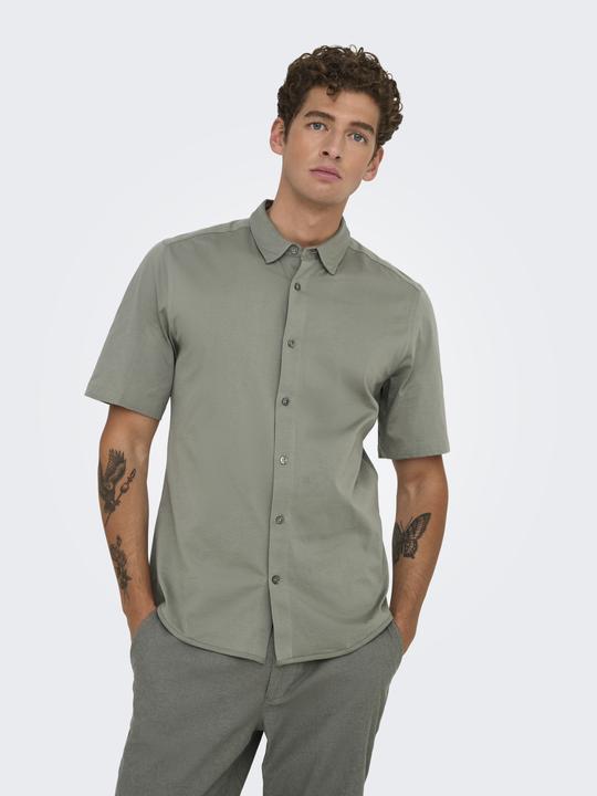 Produktbild Only & Sons Onsrobin Button Under Ss Stretch Shirt (L)