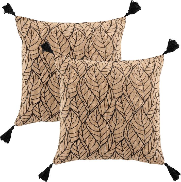 Natura Punto 2er-Set Kissen mit Bommel (40 x 40 cm)