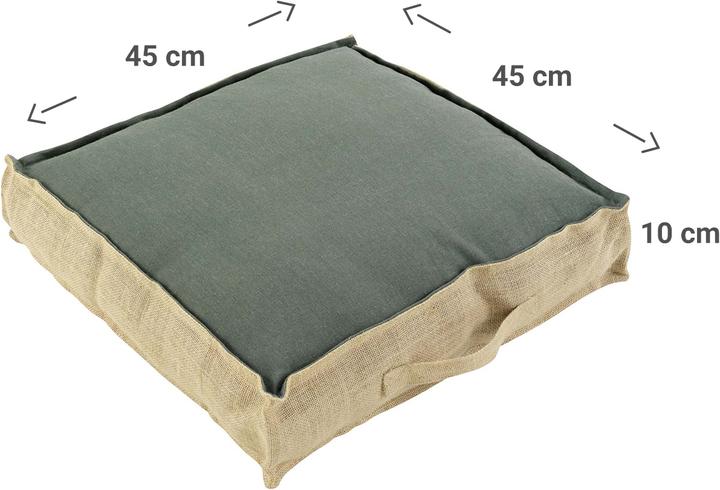 Image du produit Natura Punto Coussin de sol en coton et jute (45 x 45 x 10 cm)