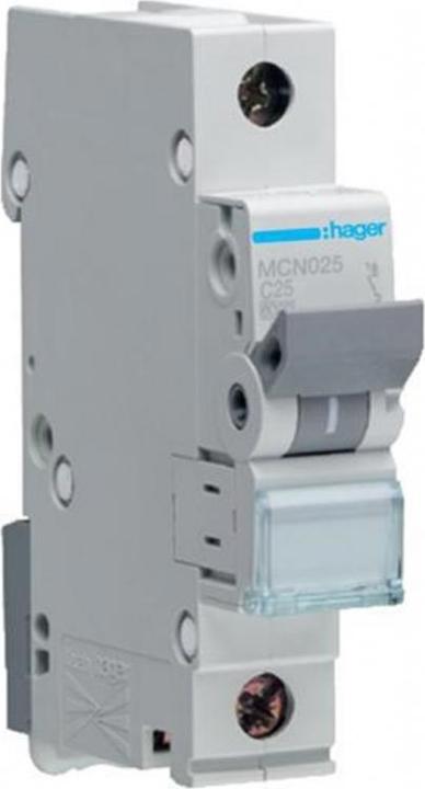 Hager Disjoncteur 1 pôle 6kA C-25A 1M
