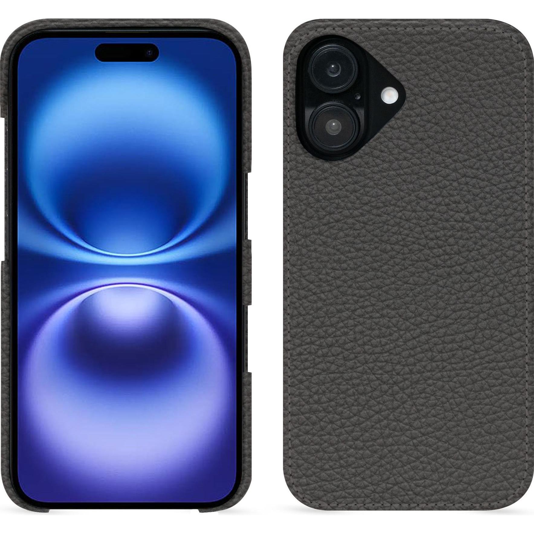 Noreve Lederschutzhülle (Apple iPhone 16), Smartphone Hülle, Grau