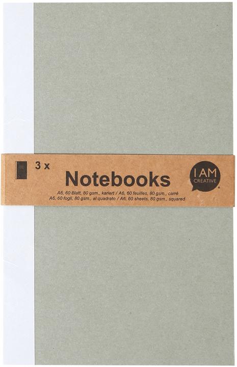 Actual product image I Am Creative Notebook Set of 3 (A6, Checked, Hardcover)