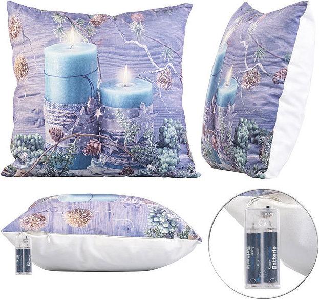 Infactory Coussin décoratif avec motif de bougies (45 x 45 cm)