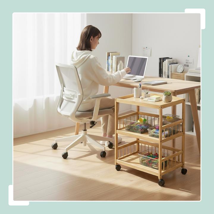 Actual product image Relaxdays Bamboo cart