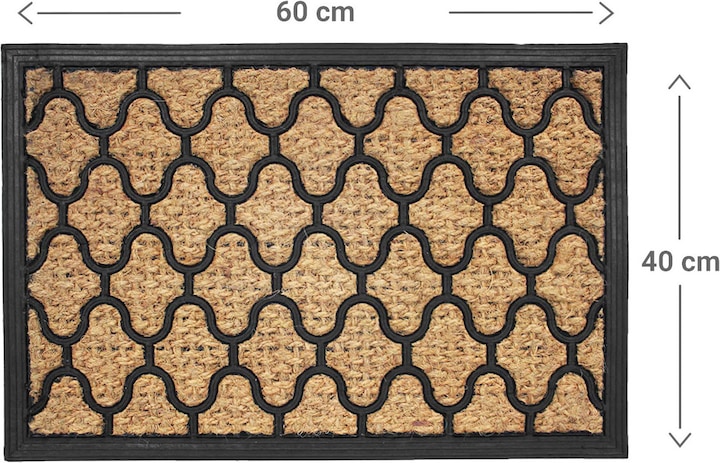 Produktbild Swiss Natura Robuste Kokos-Fussmatte, Relief Karo, Unterseite aus PVC, 40 x 60 cm (40 x 60 cm)