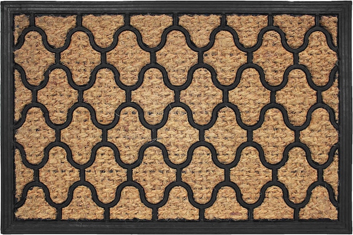 Produktbild Swiss Natura Robuste Kokos-Fussmatte, Relief Karo, Unterseite aus PVC, 40 x 60 cm (40 x 60 cm)