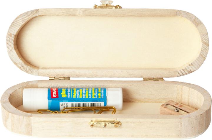 Image du produit Natura Punto Boîte à crayons pratique en bois, naturel, 18 x 6 x 4 cm