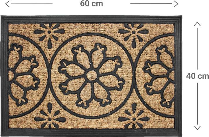 Immagine prodotto Swiss Natura Robusto zerbino in cocco, rilievo floreale, lato inferiore in PVC, 40 x 60 cm (40 x 60 cm)