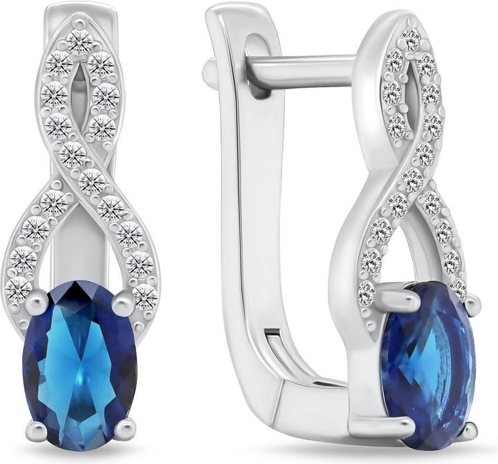 Produktbild Brilio Silver - Charming silver earrings with blue zircons EA293BW