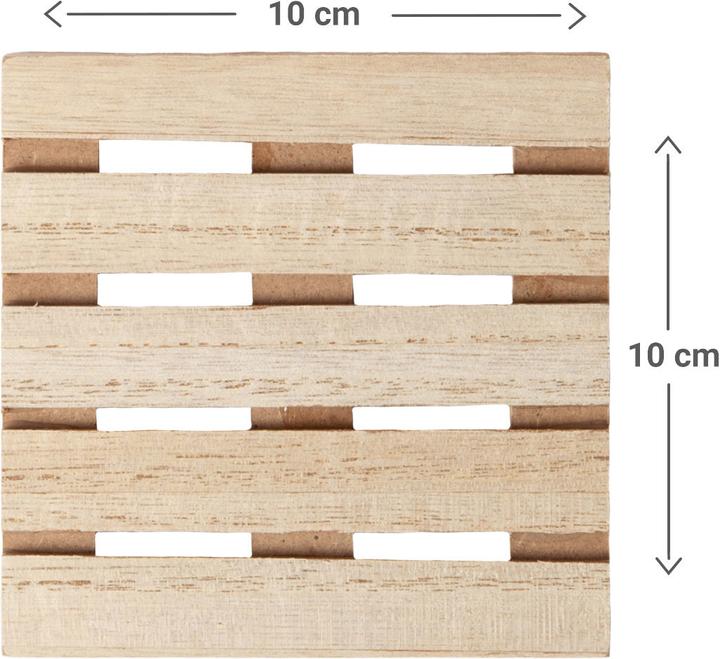 Produktbild Out of the blue Naturfarbene Holz-Untersetzer in Paletten-Form, 4 Stück, ca. 10 x 4cm